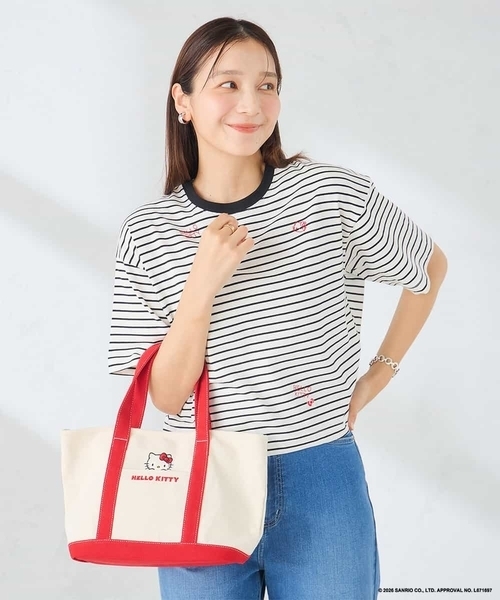 a.v.v(アーヴェヴェ)の「HELLO KITTY 刺繍キャンバスバッグ(トートバッグ・レディース・ネイビー/レッド・38)」の14枚目の写真
