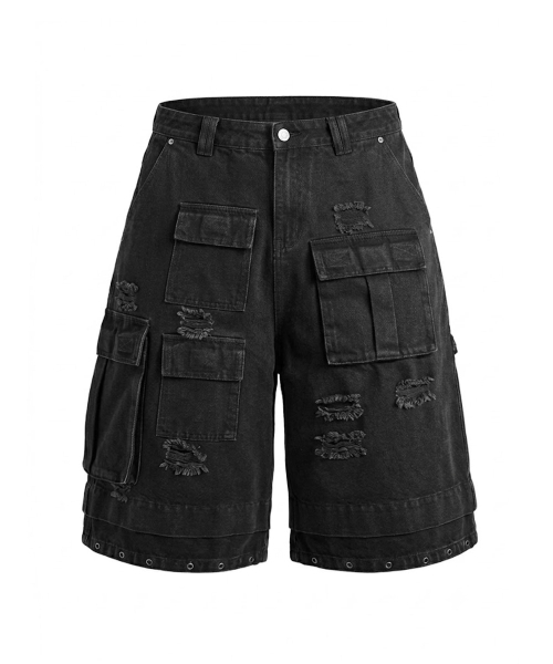 FORCESENSITIVE(フォースセンスティブ)の「MASSIVE WASHED BLACK CARGO BERMUDA PANTS(その他パンツ・メンズ・その他・2/1)」の1枚目の写真