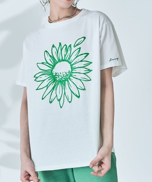 maviru(マヴィル)の「デイジー ロゴ Tシャツ 半袖(Tシャツ/カットソー・レディース・グリーン系その他/ブルー系その他・FREE)」の5枚目の写真