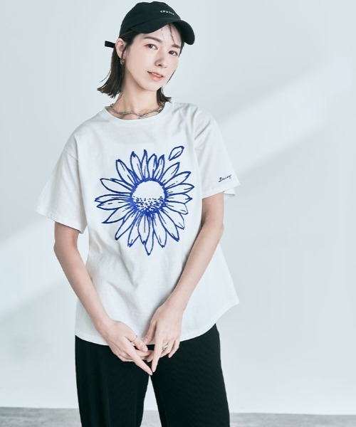 maviru(マヴィル)の「デイジー ロゴ Tシャツ 半袖(Tシャツ/カットソー・レディース・グリーン系その他/ブルー系その他・FREE)」の9枚目の写真