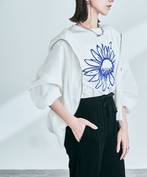 maviru(マヴィル)の「デイジー ロゴ Tシャツ 半袖(Tシャツ/カットソー・レディース・グリーン系その他/ブルー系その他・FREE)」の11枚目の写真