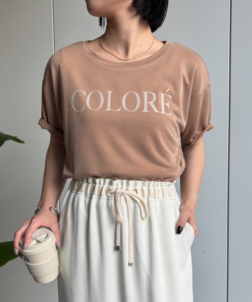 Jena espace merveilleux(ジェナ エスパスメルヴェイユ)の「〈7/17インスタライブご紹介アイテム〉プリントカットソー(Tシャツ/カットソー・レディース・チャコールグレー/ベージュ/アイボリー・FREE)」の3枚目の写真