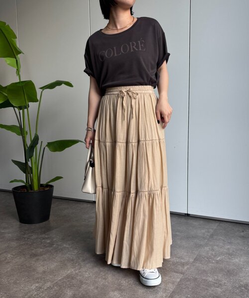 Jena espace merveilleux(ジェナ エスパスメルヴェイユ)の「〈7/17インスタライブご紹介アイテム〉プリントカットソー(Tシャツ/カットソー・レディース・チャコールグレー/ベージュ/アイボリー・FREE)」の6枚目の写真