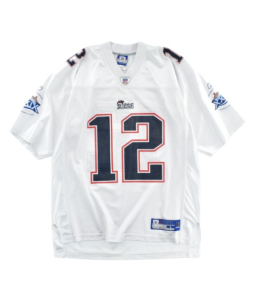 LABORATORY R(ラボラトリーアール)の「【USED】Reebok “NFL New England Patriots #12” ゲームシャツ(Tシャツ/カットソー・メンズ・ホワイト・LARGE)」の1枚目の写真
