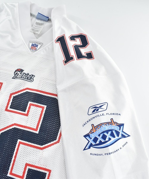 LABORATORY R(ラボラトリーアール)の「【USED】Reebok “NFL New England Patriots #12” ゲームシャツ(Tシャツ/カットソー・メンズ・ホワイト・LARGE)」の6枚目の写真