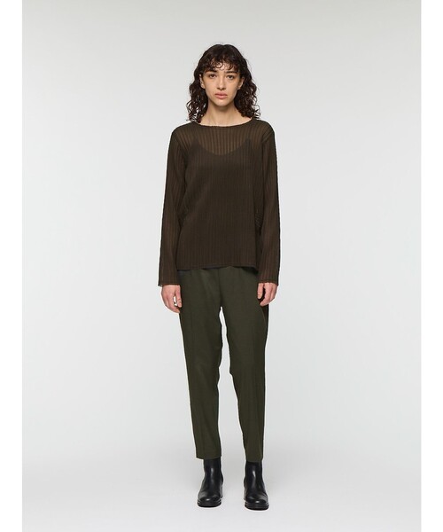 mizuiroind(ミズイロインド)の「mizuiro ind T/Rセンタープレスパンツ(その他パンツ・レディース・ベージュ/チャコールグレー/ブラウン/グレー/ブラック・1/2)」の5枚目の写真