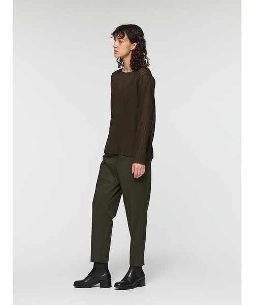 mizuiroind(ミズイロインド)の「mizuiro ind T/Rセンタープレスパンツ(その他パンツ・レディース・ベージュ/チャコールグレー/ブラウン/グレー/ブラック・1/2)」の12枚目の写真
