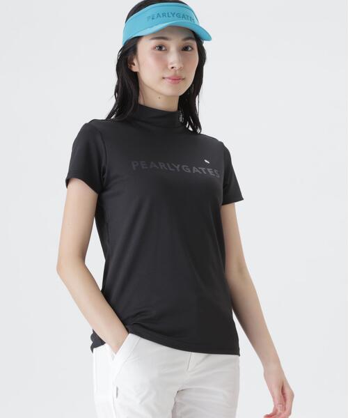PEARLY GATES(パーリーゲイツ)の「【PEARLY GATES】PG is PG フルダルカノコ半袖ハイネックカットソー(Tシャツ/カットソー・レディース・ネイビー/オレンジ/ホワイト・LARGE/MEDIUM/SMALL)」の1枚目の写真