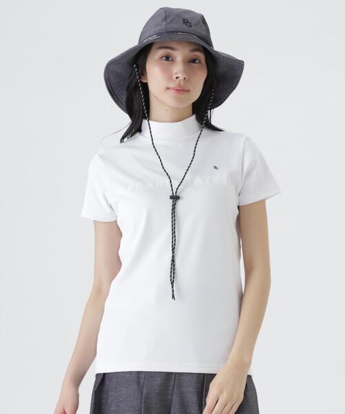 PEARLY GATES(パーリーゲイツ)の「【PEARLY GATES】PG is PG フルダルカノコ半袖ハイネックカットソー(Tシャツ/カットソー・レディース・ネイビー/オレンジ/ホワイト・LARGE/MEDIUM/SMALL)」の2枚目の写真