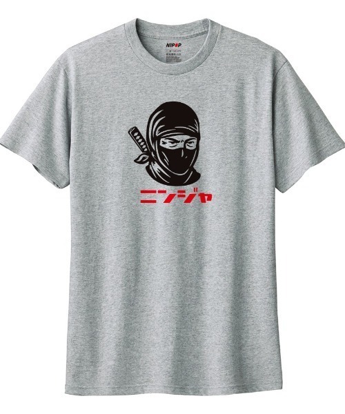 NIPOP(ニポップ)の「NIPOP(ニポップ) 半袖Tシャツ ニンジャ 和 ロゴ イラスト プリント インバウンド お土産 トップス カットソー レディース(Tシャツ/カットソー・レディース・ホワイト/ブラック/ヘザーグレー・L/M)」の3枚目の写真