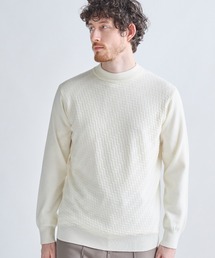MEN'S BIGI | 12Gメリノウール 幾何学柄モックネックニット(ニット/セーター)