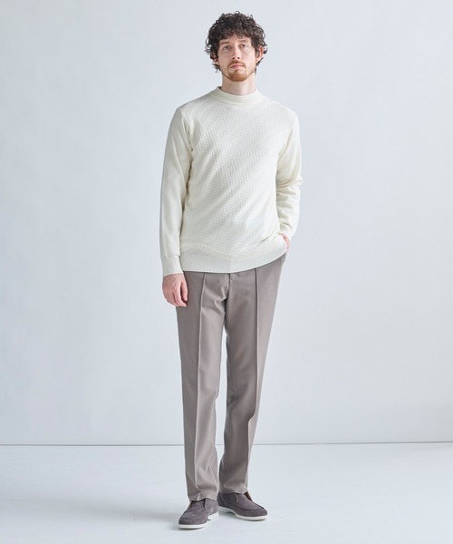 MEN'S BIGI(メンズビギ)の「12Gメリノウール 幾何学柄モックネックニット(ニット/セーター・メンズ・ブラック/ターコイズブルー/モカ/ホワイト・04/03/02/01)」の12枚目の写真