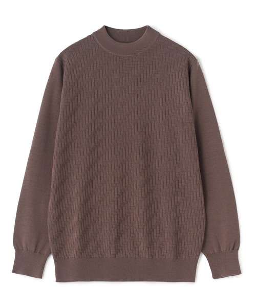 MEN'S BIGI(メンズビギ)の「12Gメリノウール 幾何学柄モックネックニット(ニット/セーター・メンズ・ブラック/ターコイズブルー/モカ/ホワイト・04/03/02/01)」の19枚目の写真