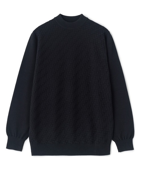 MEN'S BIGI(メンズビギ)の「12Gメリノウール 幾何学柄モックネックニット(ニット/セーター・メンズ・ブラック/ターコイズブルー/モカ/ホワイト・04/03/02/01)」の20枚目の写真