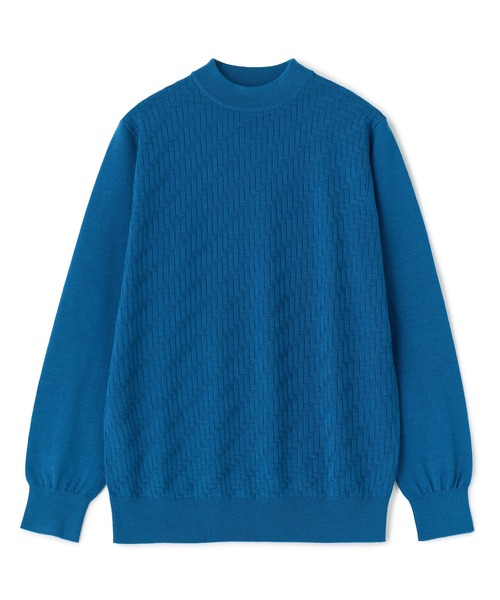 MEN'S BIGI(メンズビギ)の「12Gメリノウール 幾何学柄モックネックニット(ニット/セーター・メンズ・ブラック/ターコイズブルー/モカ/ホワイト・04/03/02/01)」の18枚目の写真