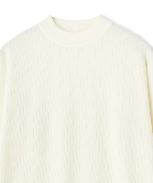 MEN'S BIGI(メンズビギ)の「12Gメリノウール 幾何学柄モックネックニット(ニット/セーター・メンズ・ブラック/ターコイズブルー/モカ/ホワイト・04/03/02/01)」の5枚目の写真