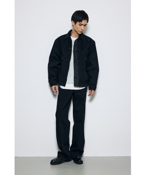 AZUL by moussy(アズールバイマウジー)の「【セットアップ対応】異素材デニムジャケット 秋服 冬服(デニムジャケット・メンズ・ブルー/ブラック・LARGE/MEDIUM)」の6枚目の写真
