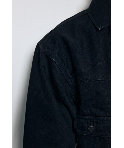 AZUL by moussy(アズールバイマウジー)の「【セットアップ対応】異素材デニムジャケット 秋服 冬服(デニムジャケット・メンズ・ブルー/ブラック・LARGE/MEDIUM)」の12枚目の写真