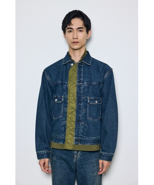 AZUL by moussy(アズールバイマウジー)の「【セットアップ対応】異素材デニムジャケット 秋服 冬服(デニムジャケット・メンズ・ブルー/ブラック・LARGE/MEDIUM)」の21枚目の写真