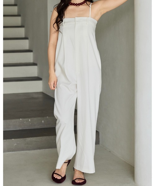 BIRTHDAY BASH（バースデイバッシュ）の「SLACKS SALOPETTE PANTS(スラックスサロペットパンツ)（サロペット/オーバーオール・レディース・ホワイト/ブラック・S/M）」の5枚目の写真