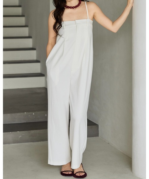 BIRTHDAY BASH（バースデイバッシュ）の「SLACKS SALOPETTE PANTS(スラックスサロペットパンツ)（サロペット/オーバーオール・レディース・ホワイト/ブラック・S/M）」の7枚目の写真
