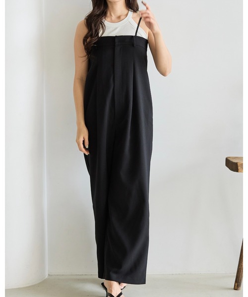 BIRTHDAY BASH（バースデイバッシュ）の「SLACKS SALOPETTE PANTS(スラックスサロペットパンツ)（サロペット/オーバーオール・レディース・ホワイト/ブラック・S/M）」の9枚目の写真