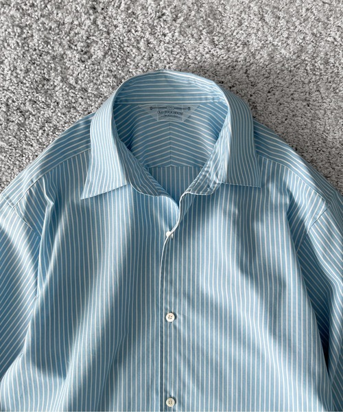 OLD FOLK HOUSE（オールドフォークハウス）の「OLD FOLK HOUSE Cotton poplin striped classic shirt（シャツ/ブラウス・メンズ・ブルー・2）」の7枚目の写真