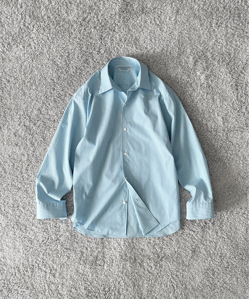 OLD FOLK HOUSE（オールドフォークハウス）の「OLD FOLK HOUSE Cotton poplin striped classic shirt（シャツ/ブラウス・メンズ・ブルー・2）」の8枚目の写真