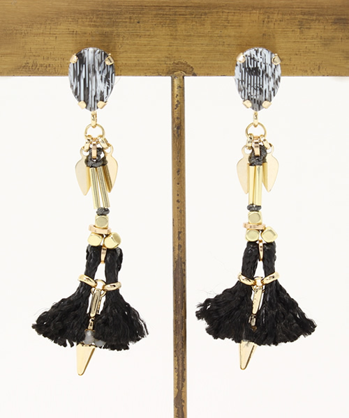 ROSE BUD（ローズバッド）の「(BU ACCESSORIES)WE1987/EARRING（ピアス（両耳用）・レディース・ブラック/ターコイズブルー・ONE SIZE）」の2枚目の写真