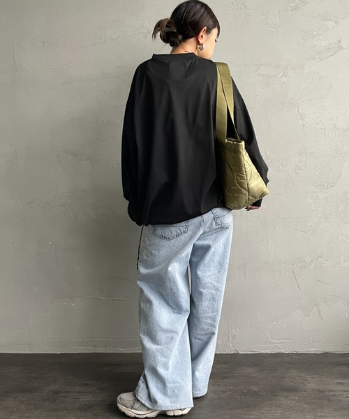 +phenix（プラスフェニックス）の「[＋phenix/プラスフェニックス] 別注 ワンポイント刺繍ロゴ ドローコードロンT（Tシャツ/カットソー・メンズ・ホワイト/ブラック/グレイッシュベージュ・M/L/XL）」の15枚目の写真