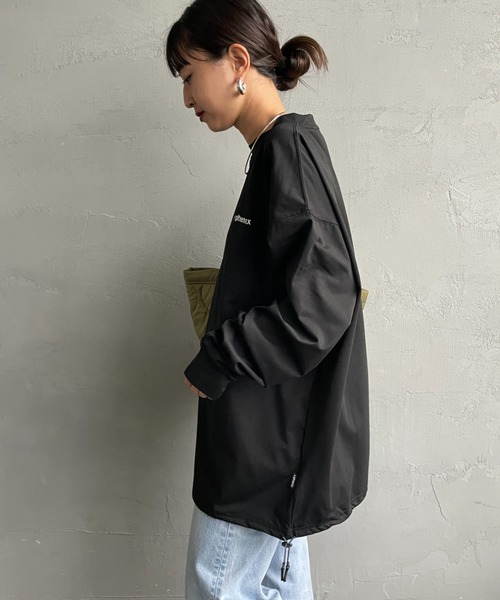 +phenix（プラスフェニックス）の「[＋phenix/プラスフェニックス] 別注 ワンポイント刺繍ロゴ ドローコードロンT（Tシャツ/カットソー・メンズ・ホワイト/ブラック/グレイッシュベージュ・M/L/XL）」の18枚目の写真
