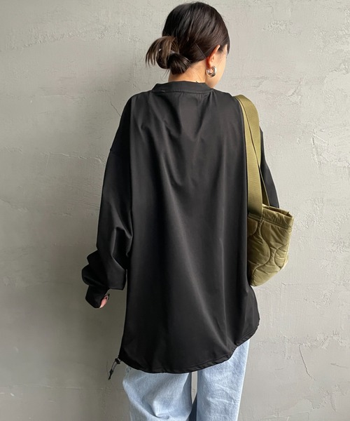 +phenix（プラスフェニックス）の「[＋phenix/プラスフェニックス] 別注 ワンポイント刺繍ロゴ ドローコードロンT（Tシャツ/カットソー・メンズ・ホワイト/ブラック/グレイッシュベージュ・M/L/XL）」の19枚目の写真