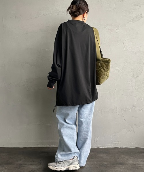 +phenix（プラスフェニックス）の「[＋phenix/プラスフェニックス] 別注 ワンポイント刺繍ロゴ ドローコードロンT（Tシャツ/カットソー・メンズ・ホワイト/ブラック/グレイッシュベージュ・M/L/XL）」の22枚目の写真
