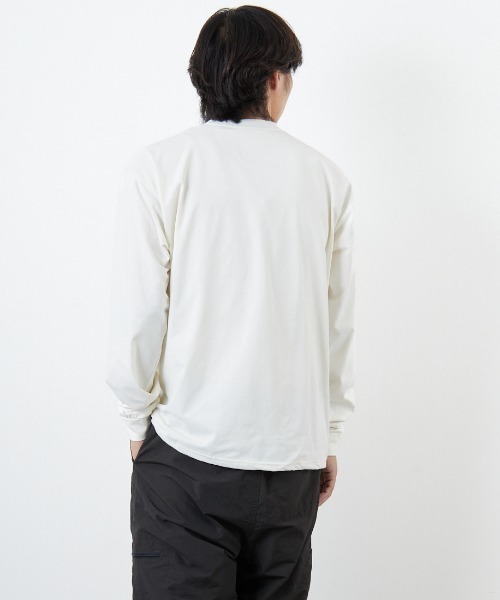 +phenix（プラスフェニックス）の「[＋phenix/プラスフェニックス] 別注 ワンポイント刺繍ロゴ ドローコードロンT（Tシャツ/カットソー・メンズ・ホワイト/ブラック/グレイッシュベージュ・M/L/XL）」の5枚目の写真