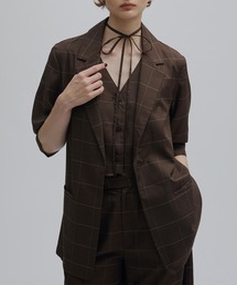 Ameri（アメリ）の「YARN DYED CHECK LAYERED VEST SHIRT（シャツ/ブラウス）」