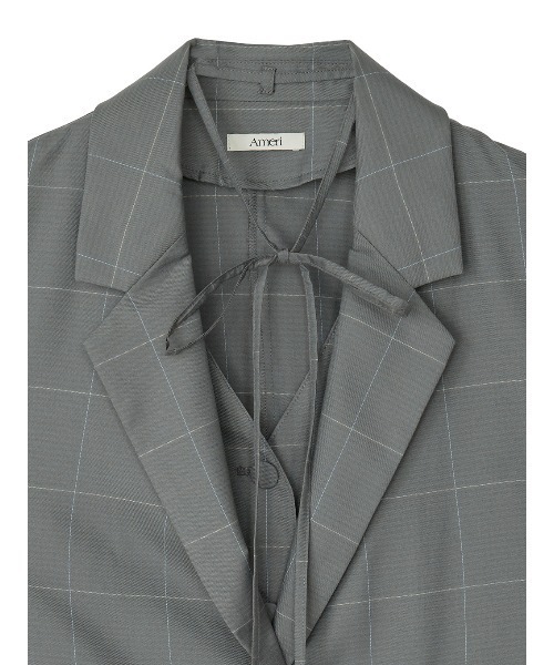 Ameri(アメリ)の「YARN DYED CHECK LAYERED VEST SHIRT(シャツ/ブラウス・レディース・グレー/ライトグリーン/ブラウン・FREE)」の4枚目の写真