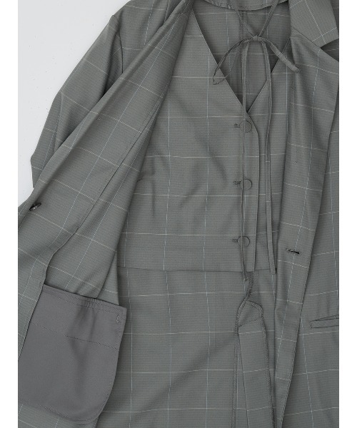 Ameri(アメリ)の「YARN DYED CHECK LAYERED VEST SHIRT(シャツ/ブラウス・レディース・グレー/ライトグリーン/ブラウン・FREE)」の13枚目の写真