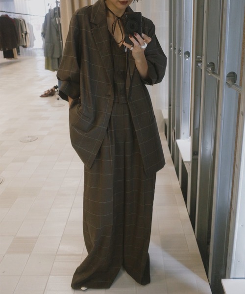 Ameri(アメリ)の「YARN DYED CHECK LAYERED VEST SHIRT(シャツ/ブラウス・レディース・グレー/ライトグリーン/ブラウン・FREE)」の15枚目の写真