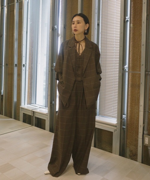 Ameri(アメリ)の「YARN DYED CHECK LAYERED VEST SHIRT(シャツ/ブラウス・レディース・グレー/ライトグリーン/ブラウン・FREE)」の17枚目の写真
