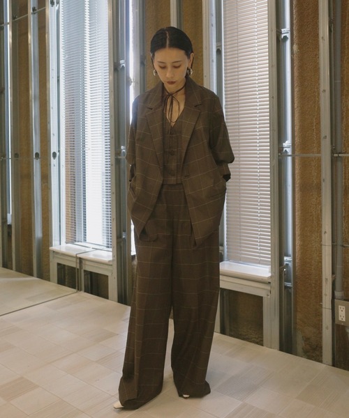 Ameri(アメリ)の「YARN DYED CHECK LAYERED VEST SHIRT(シャツ/ブラウス・レディース・グレー/ライトグリーン/ブラウン・FREE)」の19枚目の写真