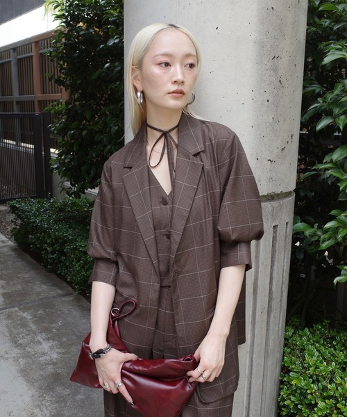 Ameri(アメリ)の「YARN DYED CHECK LAYERED VEST SHIRT(シャツ/ブラウス・レディース・グレー/ライトグリーン/ブラウン・FREE)」の20枚目の写真
