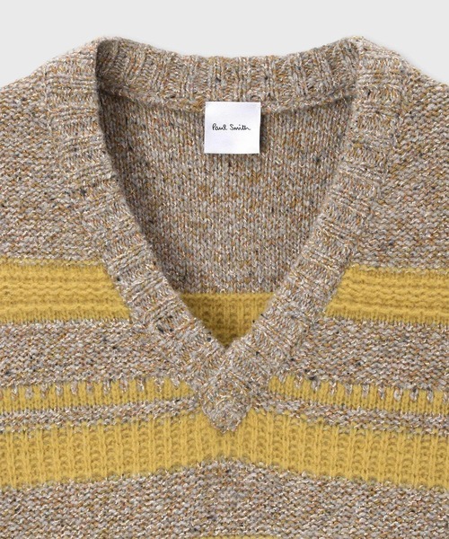 Paul Smith（ポールスミス）の「ウィメンズ ボーダー ロングニットベスト / 265252 KN195（ニット/セーター・レディース・ターコイズブルー/イエローゴールド・MEDIUM）」の9枚目の写真