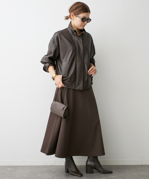 Deuxieme Classe(ドゥーズィエムクラス)の「Modern Jersey フレアスカート(スカート・レディース・ブラック/ブラウン・38/36)」の4枚目の写真