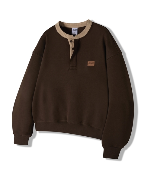 YOSEMITE(ヨセミティ)の「コーデュロイ ヘンリーネック セミクロップ スウェット 2Color YMT-1Y08(スウェット・レディース・ブラック/ブラウン・MEDIUM/LARGE/X-LARGE)」の2枚目の写真