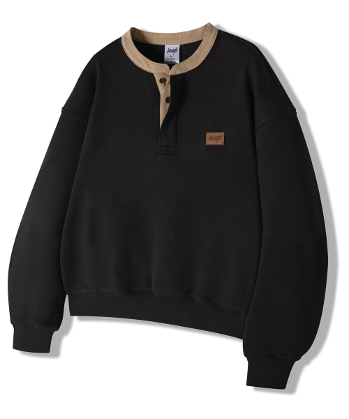 YOSEMITE(ヨセミティ)の「コーデュロイ ヘンリーネック セミクロップ スウェット 2Color YMT-1Y08(スウェット・レディース・ブラック/ブラウン・MEDIUM/LARGE/X-LARGE)」の4枚目の写真