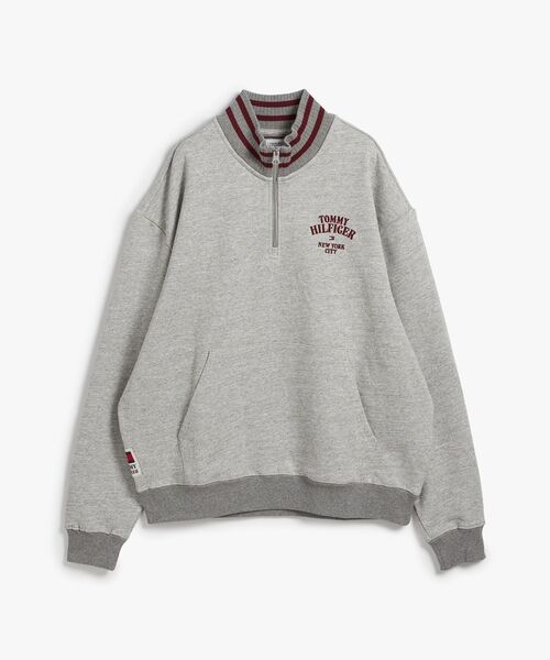 TOMMY HILFIGER(トミーヒルフィガー)の「バーシティリラックスハーフジップスウェット(スウェット・メンズ・グレー/ピンク/ネイビー・MEDIUM/LARGE/X-LARGE/SMALL)」の5枚目の写真