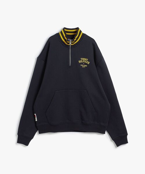 TOMMY HILFIGER(トミーヒルフィガー)の「バーシティリラックスハーフジップスウェット(スウェット・メンズ・グレー/ピンク/ネイビー・MEDIUM/LARGE/X-LARGE/SMALL)」の10枚目の写真