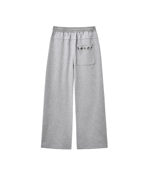 ABEEHUMS（アビハムズ）の「バックポケットアイレットスウェットパンツ ABH367-349 メランジグレー（スウェットパンツ・レディース・グレー・SMALL/MEDIUM/LARGE）」の2枚目の写真