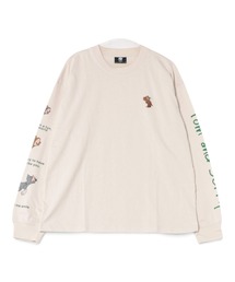 TOM&JERRY（トムアンドジェリー）の「【公式】トムとジェリー　スリーブプリント&刺繍ロンT（Tシャツ/カットソー）」