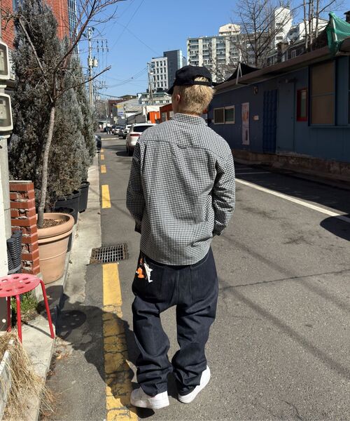 CHOWOO(チョウ)の「ナチュラルハイウエストバギーフィットセルビジデニムパンツ(ネイビー)(デニムパンツ・メンズ・その他・34/32/30)」の4枚目の写真